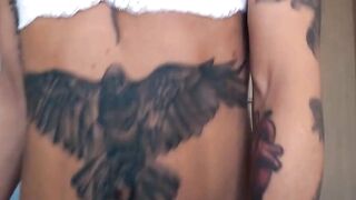 Inked blonde recorded at a real sex seen