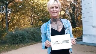 Inked blonde recorded at a real sex seen