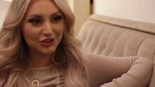 Big Boobed blonde porn camgirl Kayley Gunner wears tights to gives fan a toes job