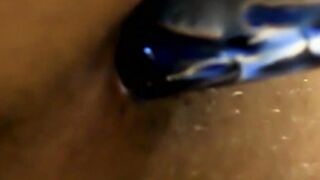 Young twink plunges dildo in his ass while jerking it off