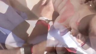 Public group sex without condoms with slender girls