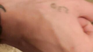 Tattooed skinny twink Blinx masturbates solo and jizzes