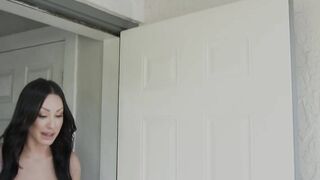 Jennifer White tips next door by draining his nuts on her twat