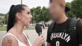 German street casting with vulgar mom