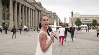 German street casting with vulgar mom