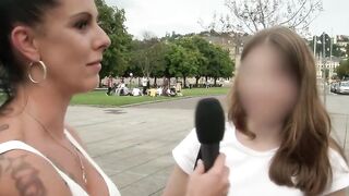German street casting with vulgar mom