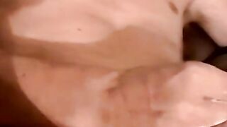 Skinny young amateur wanks off his lubed cock and cum