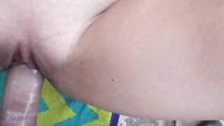 Outside sex point of view recorded with a thin blonde