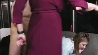 MILF Katie Morgan and Ginger Grey end up fucking their bus driver in a threesome