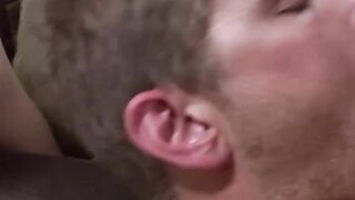 Stunner Chase Newport drunk every drop of cum from two dudes long penises