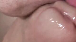 Stunner Chase Newport drunk every drop of cum from two dudes long penises