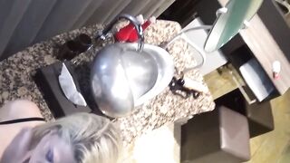 Blonde woman Pamela Deluxe fucks inside Hottie panties