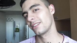 LatinoJuice.com - Curious adorable twink Cano rides my uncut dick and showers me with