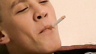 Erotic smoke swapping and ass rimming by buff and horny buddies Roma and Gus