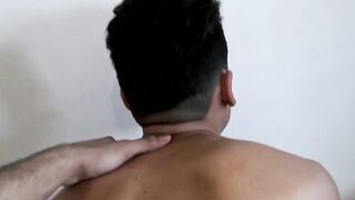 Pulling the hair of kinky Maximiliano while I intensely bareback his raw ass