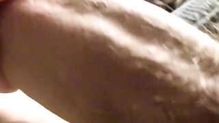 Hairy jock masturbating with fake ass toy