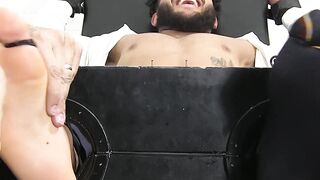 Latino gentleman hunk tied up and tickle tormented by dom