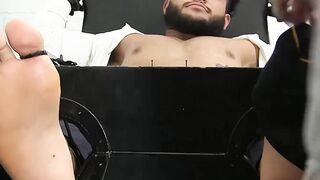 Latino gentleman hunk tied up and tickle tormented by dom