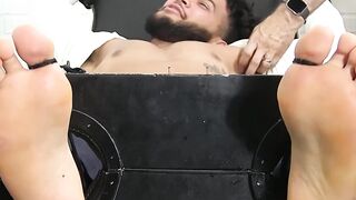 Latino gentleman hunk tied up and tickle tormented by dom