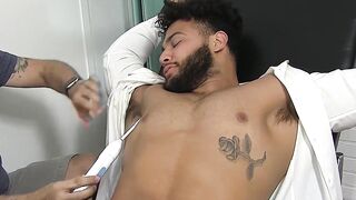Latino gentleman hunk tied up and tickle tormented by dom