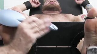 Muscular jocks tied and repeatedly tickled on smelly feet