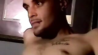 Two straight amateurs are jacking off to porn and cumming