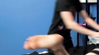 Tied up twinks spitroast bareback ball gaged threesome fuck