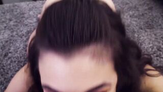 Deep throated lady Brooklyn Gray rimms her lover in POV