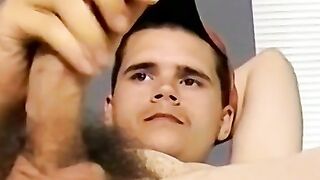 Homemade video of young amateur masturbating big dick solo