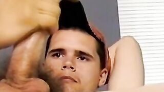 Homemade video of young amateur masturbating big dick solo