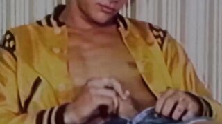 Curly hottie Kip Noll chokes his massive dick through savage cock stroking