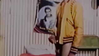 Curly hottie Kip Noll chokes his massive dick through savage cock stroking