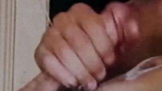 Curly hottie Kip Noll chokes his massive dick through savage cock stroking