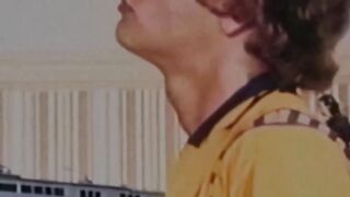 Curly hottie Kip Noll chokes his massive dick through savage cock stroking