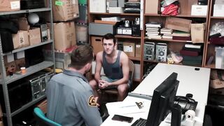Perps4Sale.com - Skinny twink thief jerks off Hunk policemans huge baton