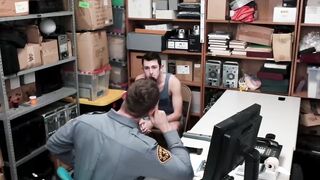 Perps4Sale.com - Skinny twink thief jerks off Hunk policemans huge baton