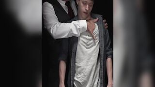 Young Noah White shoots massive load while getting rammed by horny stud Dillon Stone