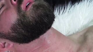 Tatted and hairy Ryan Reid is ready to show us how masturbating should be done