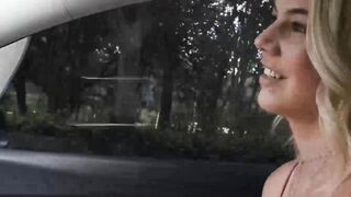 Fit blonde Kelsey Kane bends over to have her perfect ass demolished