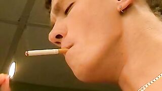 Young hotties Gus and Roma had fun in their wrestling match and smoked fucking togeth