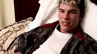 Sexy Brady wanks his thick dick while his toes play against each other