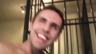 Perfect blondie takes long cock inside the cage