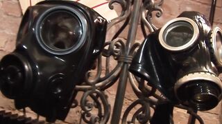 Pvc lesbians making out into bondage sex tape