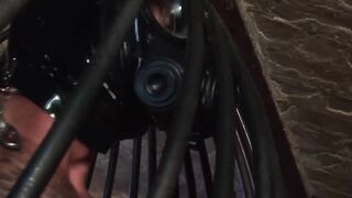 Slags into rubber sharing dick into 3 way