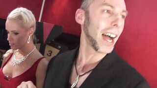 Sensual slugs sharing dicks inside swinger wax party