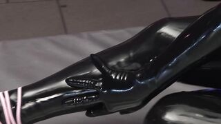 Blonde skank inside rubber ride dick