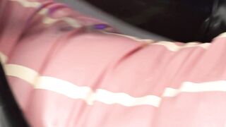 Blonde skank inside rubber ride dick
