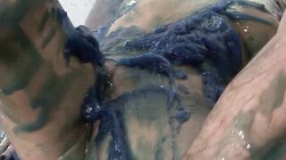 Waxed sub gets mouth screwed