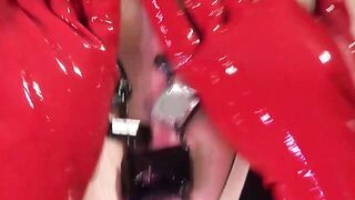Bitch inside pvc gets arse nailed