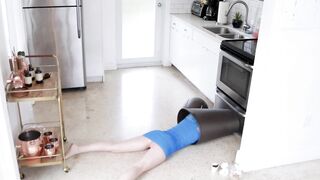 Young klutz Bambi Black nailed hard before facial